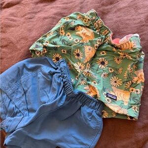 Patagonia Kids Swim Trunks - Green and Blue
